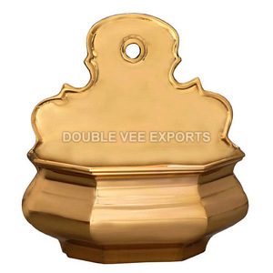Fuente de Agua Bendita para Colgar en la Pared |   Porta Agua Bendecida Compacto de Latón para Iglesia y Hogar – DOUBLE VEE EXPORTS - Product Image 2