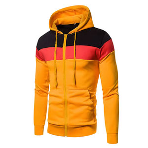 Sweat à capuche pour homme, noir, vert, rouge, à blocs de couleur, en polaire 100% coton, avec logo sur le devant, style décontracté, vêtements d'automne - Product Image 3