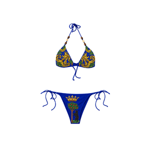 Conjunto de Bikini de Dos Piezas para Mujer, Estilo Halter, Color Sólido, Tanga, Traje de Baño Micro Triangular - Product Image 3
