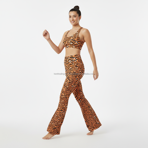 Private Label <b>Leopard</b> <b>Print</b> Sublimated 2-Piece Yoga Set Sports Bra Leggings Women Plus Size High Waist Gym Workout Fitness - Product Image 5