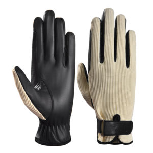 Gants d'équitation durables en néoprène avec dos en tissu texturé, antidérapants, poignet réglable, légers, respirants, gants d'été - Product Image 6