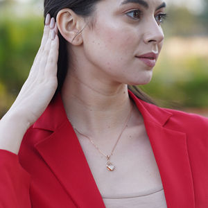 Minimalist Unique Design <b>Diamond</b> Rose Gold Plated Luxury 925 Sterling <b>Silver</b> <b>Necklace</b> Women's Anniversary Party Daily Wear - Product Image 4