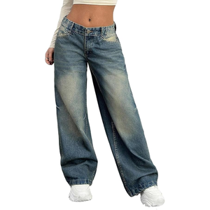 Jeans larges pour femmes, taille basse, extensibles, coupe ample, style boyfriend, vente en gros - Product Image 3