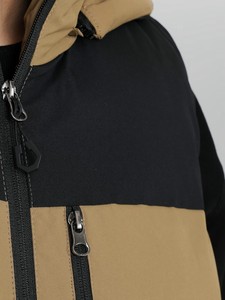 Gilet matelassé sans manches à capuche pour homme, couleur unie, coupe décontractée, coupe régulière, coupe-vent, réversible, respirant, polyester, beige, hiver - Product Image 4