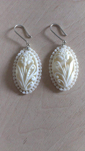 Boucles d'oreilles tendance faites à la main en os de chameau pour femme, bijoux en corne et os de buffle naturels, longues, cadeaux parfaits, accessoires de mode - Product Image 5