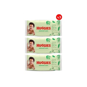 Huggies ผ้าเช็ดทำความสะอาดสำหรับเด็ก56S ดูแลตามธรรมชาติมีแพ็คค้าปลีกและมัดขนาดของครอบครัว - Product Image 2