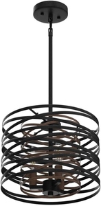 Wholesale Modern Spiral Pendant <b>Light</b> Bulk Industrial <b>Wire</b> Drum Chandelier Factory Price Black Metal Basket Hanging Lamp - Product Image 5