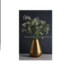 แจกันเหล็กบนโต๊ะแจกันดอกไม้สีทองสำหรับงานแต่งงานและงานปาร์ตี้สีเงินขัดเงาและถูกทุบโดยอุตสาหกรรม azora - Product Image 3