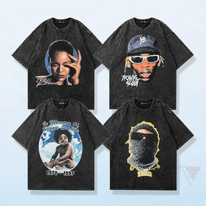 Oversized T-Shirt Men's Street Style Short Sleeve O-Neck Cotton Jersey Photo Print Front Logo - Product Image 5