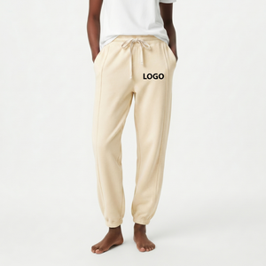 Pantalones de chándal de invierno para mujer, de forro polar grueso de 300 g, de poliéster/algodón transpirable estampado, con frente plano y cordón, los más vendidos al por mayor - Product Image 2