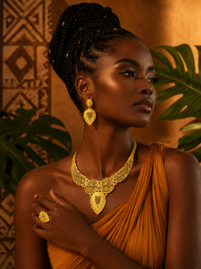 Nuevo Diseño de Collar de Latón Chapado en Oro con Forma de Flor para Mujer, Joyería para Fiestas y Bodas en Línea en India - Product Image 2