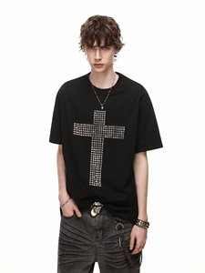 เสื้อยืดสตรีทแวร์แขนสั้นผ้าฝ้ายคุณภาพสูง 100% สำหรับผู้ชาย ระบายอากาศได้ดี ไม่หดตัว - Product Image 6