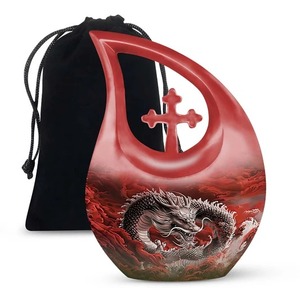 Vente chaude qualité supérieure belle famille pingouin larme crémation adulte urne pour cendres humaines avec sac en velours gratuit - Product Image 6