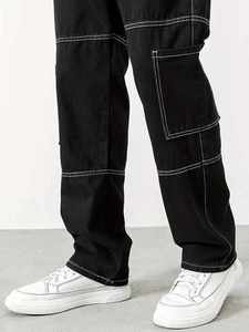 Pantalones Cargo Negros para Hombre GENERSA SPORTS, Cintura Alta, Elásticos, Impermeables, con Múltiples Bolsillos, Estilo Workwear, Material Spandex/Algodón - Product Image 2