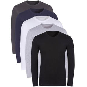 Men's Long Sleeve Solid Color 100% Cotton O-Neck <b>Collar</b> Regular Fit Blank Design Eco-Friendly <b>T</b>-<b>Shirt</b> 230g Fabric for Spring - Product Image 4
