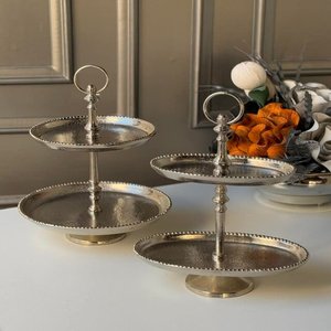 Ensemble de supports à gâteaux en métal à 3 niveaux Ramzan Kareem avec plateau à étages en forme de palmier et support décoratif en forme de mosquée, en laiton doré fait main - Product Image 5