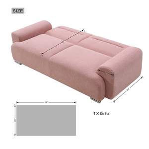 Acogedor Sofá Cama Convertible de 3 Plazas en Tela Teddy con Patas de Metal - Product Image 5