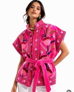 Kantha Jacket for Women Handmade Cotton <b>Quilted</b> Reversible Jacket Vintage Indian Block Print Boho Ethnic <b>Winter</b> Coat Wholesale - Product Image 1