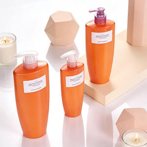 <b>Screw</b> Cap Shampoo Conditioner Custom Orange 5oz/8oz/10oz PET Plastic <b>Flat</b> Lotion Pump Bottle Hair Care Cosmetic Packaging - Product Image 3