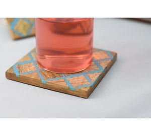Eco Friendly Wooden Coaster <b>Set</b> Reusable Drink Mats for Coffee Shops and Restaurants - Product Image 2