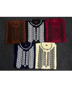 Kurti Moderno de Rayón Pesado para Mujer con Bordado de Hilo, para Uso Casual, Túnica Elegante para Uso Diario y Kurtis Cortos - Product Image 1