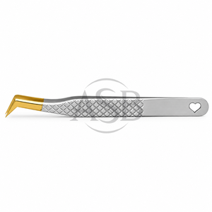 Pince à épiler pour extensions de cils Russian Volume avec poignée texturée en forme de cœur, en acier inoxydable, instrument de beauté - Product Image 4