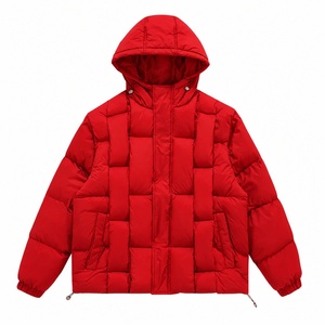Veste à capuche pour homme, fermeture éclair, coupe-vent épais, respirante, décontractée, pour l'hiver, coupe régulière, couleur unie, extérieur en polyester, haute qualité - Product Image 4
