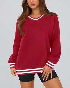 Sweat-shirt en coton doux pour femme, col rond, imprimé personnalisé, broderie personnalisée, en polaire tricotée de luxe, haute qualité, pour l'hiver - Product Image 4