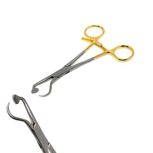Pinces à couronne courbées TC Keramo Grip avec inserts diamantés en acier inoxydable, instruments chirurgicaux orthopédiques manuels de type dur - Product Image 1