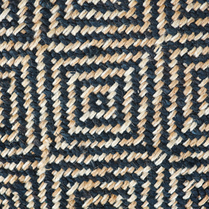 พรมปูพื้นจากเส้นใยปอกระเจาธรรมชาติ Jute TerraBlock NoirEdge สีดำ ขอบสีดำ สำหรับตกแต่งทางเข้าบ้าน ทำด้วยมือ - Product Image 4