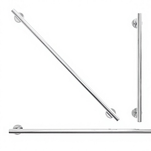 Modern Sleek Luxury Customised Stainless Steel Silver Metal Rod Wall-Mounted <b>Utility</b> Racks 3 <b>Bars</b> Eco-Friendly Bathroom Organize - Product Image 1
