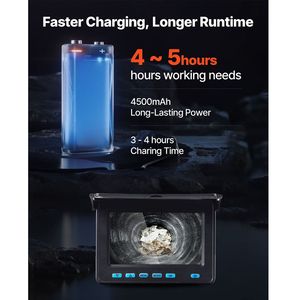 4.3\" IP68 Waterproof Industrial <b>Endoscope</b> 66 Ft/20m Sewer Snake <b>Camera</b> with 6 Adjustable LEDs 450\" Drain Inspection Lighting - Product Image 5