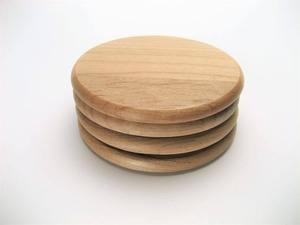 Sous-verres en bois massif faits à la main, écologiques, pour café, thé, tasses - Product Image 6
