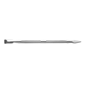 Pousse-cuticules OEM double extrémité en acier inoxydable, pointe en forme de feuille, extrémité large arrondie et plate, extrémité biseautée texturée, outils de manucure - Product Image 6