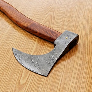 Hacha de tala de acero de Damasco hecha a mano con mango de madera para talar árboles - Product Image 3