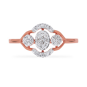 Celestial Orbit <b>Ring</b> 18K Rose Gold Round Brilliant Cut Diamond 0.32 Ct Cluster <b>Circle</b> Design Fine Jewelry For Women - Product Image 5
