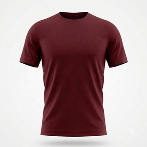 Camiseta de Manga Corta para Hombre, Cuello Redondo, Color Sólido, Corte Regular, Tejido de Punto, Diseño Liso, Ecológica, Lavado Ácido, 320g - Product Image 1