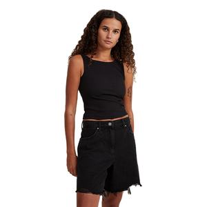 Shorts pour femmes en coton uni, style décontracté, design déchiré, tissu épais, idéal pour l'été – Grande Vente - Product Image 2