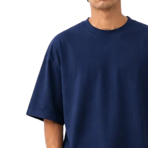 T-shirt Homme Oversize Col Rond Manches Courtes Amples Épaules Tombantes Coupe Décontractée Uni Personnalisable Vente en Gros Coton Jersey Tee Top X - Product Image 2