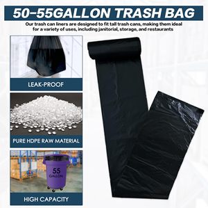 ถุงขยะ HDPE สีดำแบบหนาพิเศษ รุ่น TH GB-034 ขนาด 55-60 แกลลอน บรรจุ 50 ใบ กลิ่นลาเวนเดอร์ ปิดผนึกด้วยความร้อน ใช้ได้ทั้งในบ้าน สำนักงาน สวน และกลางแจ้ง - Product Image 4