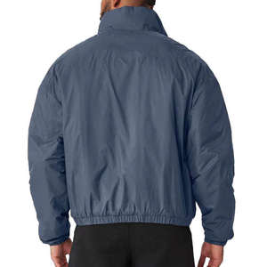 Veste coupe-vent noire pour homme à col montant, manches longues, couleur unie, décontractée, pour l'automne, coupe régulière, en polyester - Product Image 4