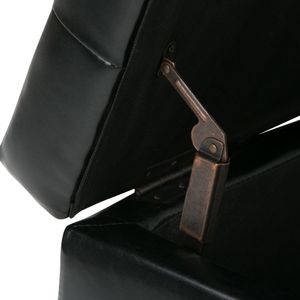 Cosmopolitan Midnight Black <b>Storage</b> Ottoman Stylish <b>Stool</b> with Hidden <b>Storage</b> Space - Product Image 2