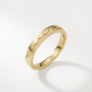 Anillo de Compromiso de Oro Sólido de 18K con Baño de Rodio y Grabado de Montaña con Diamantes para Mujer, Joyería Fina Minimalista de Lujo para Boda, Personalizable OEM - Product Image 2