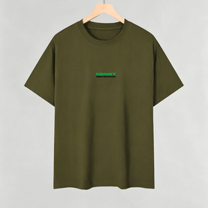เสื้อยืดผู้ชายทรงหลวม ไหล่ตก สไตล์สตรีทแวร์ เสื้อผ้าฤดูร้อน เรียบง่าย สีพื้น - Product Image 5