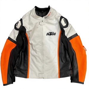 Veste de moto en cuir de vache véritable sur mesure pour homme, veste de course/chaquetta avec protection CE niveau 2 et protège-dos - Product Image 1