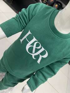 ชุดเซ็ตแทรคสูทผ้าฝ้ายเฟรนช์เทอร์รี่แบบย้อมสีเอซิดสำหรับเด็กผู้ชายและเด็กผู้หญิง เสื้อฮู้ดดี้และกางเกงจ็อกเกอร์ - Product Image 5