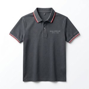 Polo unisexe de pickleball à manches courtes, couleur unie, logo brodé, évacuation de l'humidité, coupe classique, adulte, toutes saisons, logo personnalisé - Product Image 1
