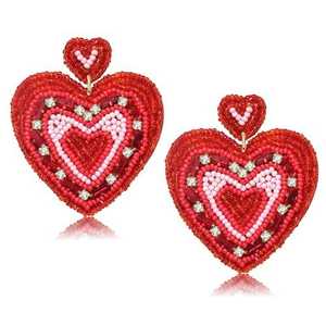 ต่างหูลูกปัดปักรูปหัวใจทันสมัยทันสมัยทันสมัยงานฝีมือที่สวยงามเครื่องประดับสตั๊ดสไตล์อินเดียที่สง่างามล่าสุด - Product Image 1