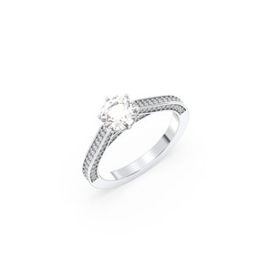 Bague de fiançailles REYES en moissanite de luxe, taille brillant rond, 1,32 carat, classique, en argent sterling 925, certifiée GRA, bijoux fins - Product Image 1