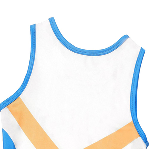 Uniforme de pom-pom girl pour femmes, personnalisé par sublimation, en tissu polyester Dry Fit, haut à col rond, jupe trapèze à taille élastique, 2026 - Product Image 4